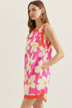 Pink Floral Sleeveless Shift Dress