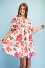 Pink Floral Ruffle Dress