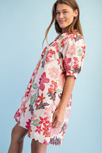 Pink Floral Ruffle Dress