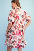 Pink Floral Ruffle Dress