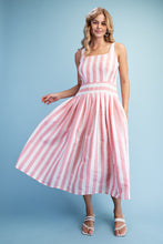 Pink Stripe Midi Dress