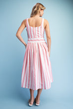 Pink Stripe Midi Dress