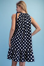 Navy Polka Dot Halter Dress