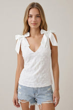 White Jacquard Tie Tank