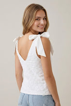 White Jacquard Tie Tank