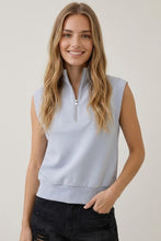 Light Blue Modal Half Zip Top