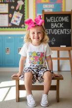 Girls Back To School Leopard Set