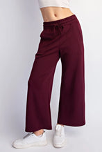 Maroon Scuba Cropped Wide Pant