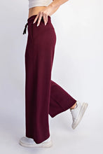 Maroon Scuba Cropped Wide Pant