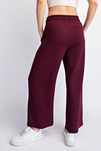 Maroon Scuba Cropped Wide Pant
