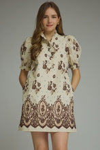 Ivory Floral Puff Sleeve Dress