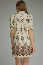 Ivory Floral Puff Sleeve Dress
