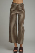 Brown Stripe Wide Leg Pants