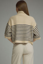 Ivory Stripe Mock Neck Sweater