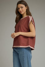 Brick Contrast Hem Top