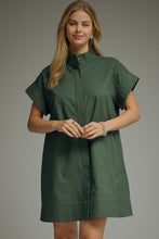 Forest Green Button Dress