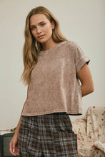Cocoa Washed Short Sleeve Top
