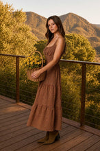 Tan Plaid Corset Midi Dress