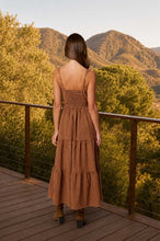 Tan Plaid Corset Midi Dress