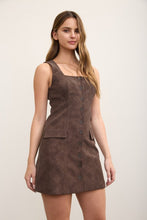 Brown Suede Sleeveless Dress