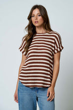 Brown Stripe Dolman Top