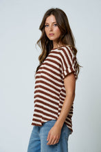 Brown Stripe Dolman Top