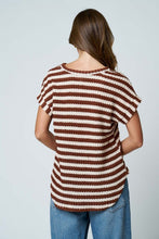 Brown Stripe Dolman Top