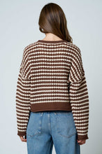 Brown Stripe Button Cardigan