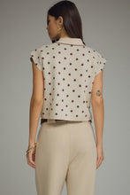 Ecru Dotted Cap Sleeve Sweater