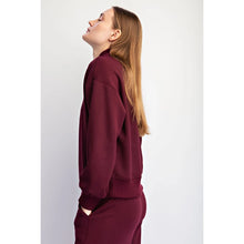 Maroon Scuba V-Neck Top