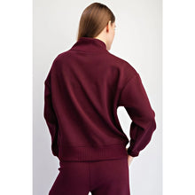 Maroon Scuba V-Neck Top