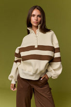 Camel Stripe Rugby Pullover