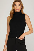 Black Mock Neck Sleeveless Sweater