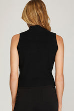 Black Mock Neck Sleeveless Sweater