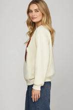 Cream Plaid Bow Sweatshirt