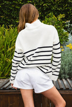 Ivory Stripe Zip Sweater