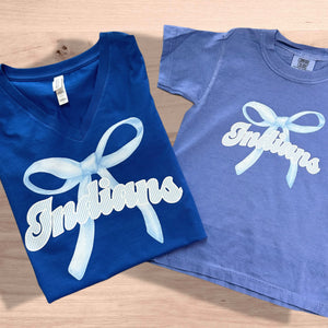 Indians Stripe Bow Tee