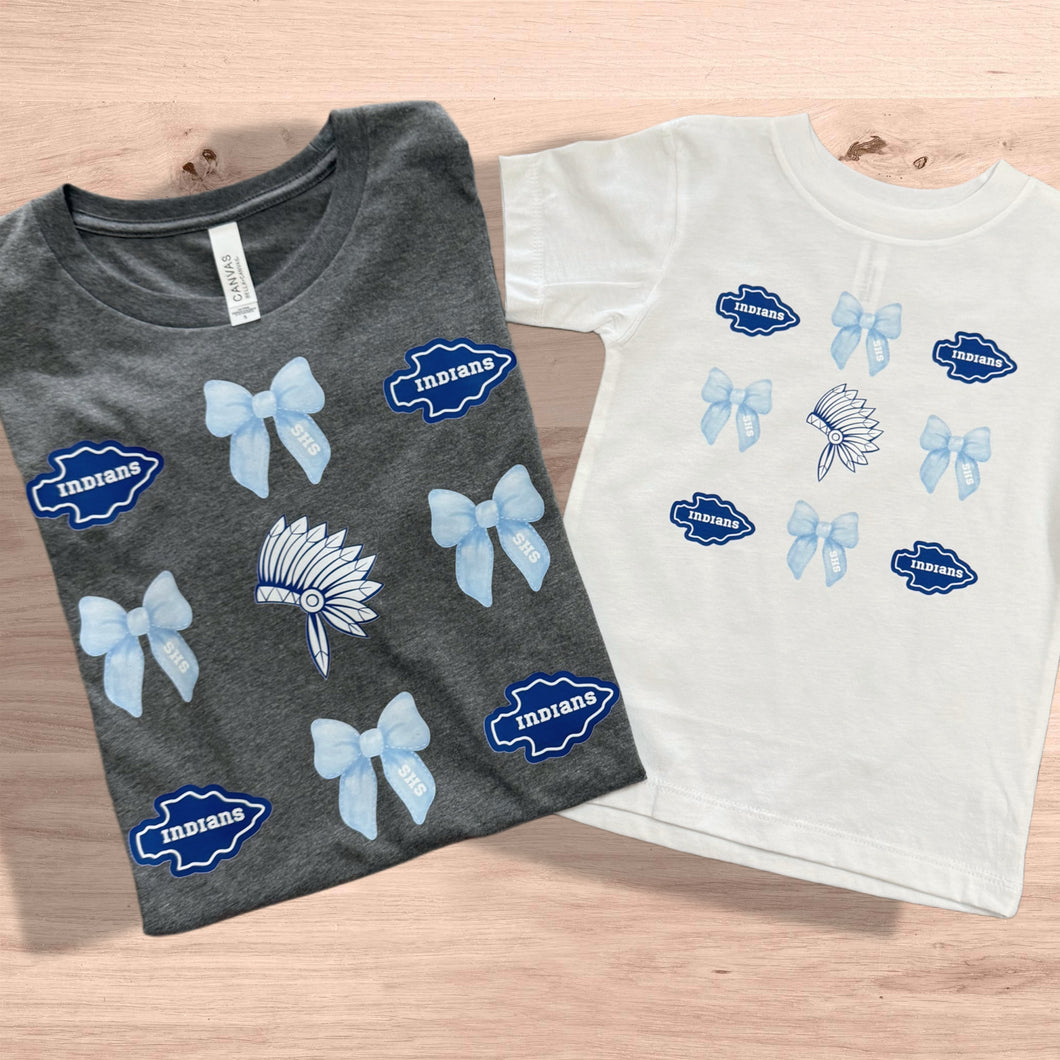 Indians Bow Print Tee