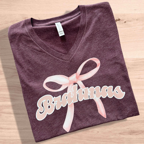 Brahmas Stripe Bow Tee