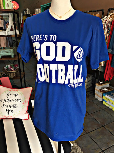 Blue God & Football Tee