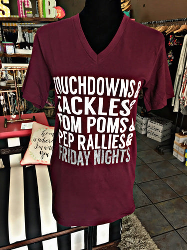 Maroon Touchdown Tee