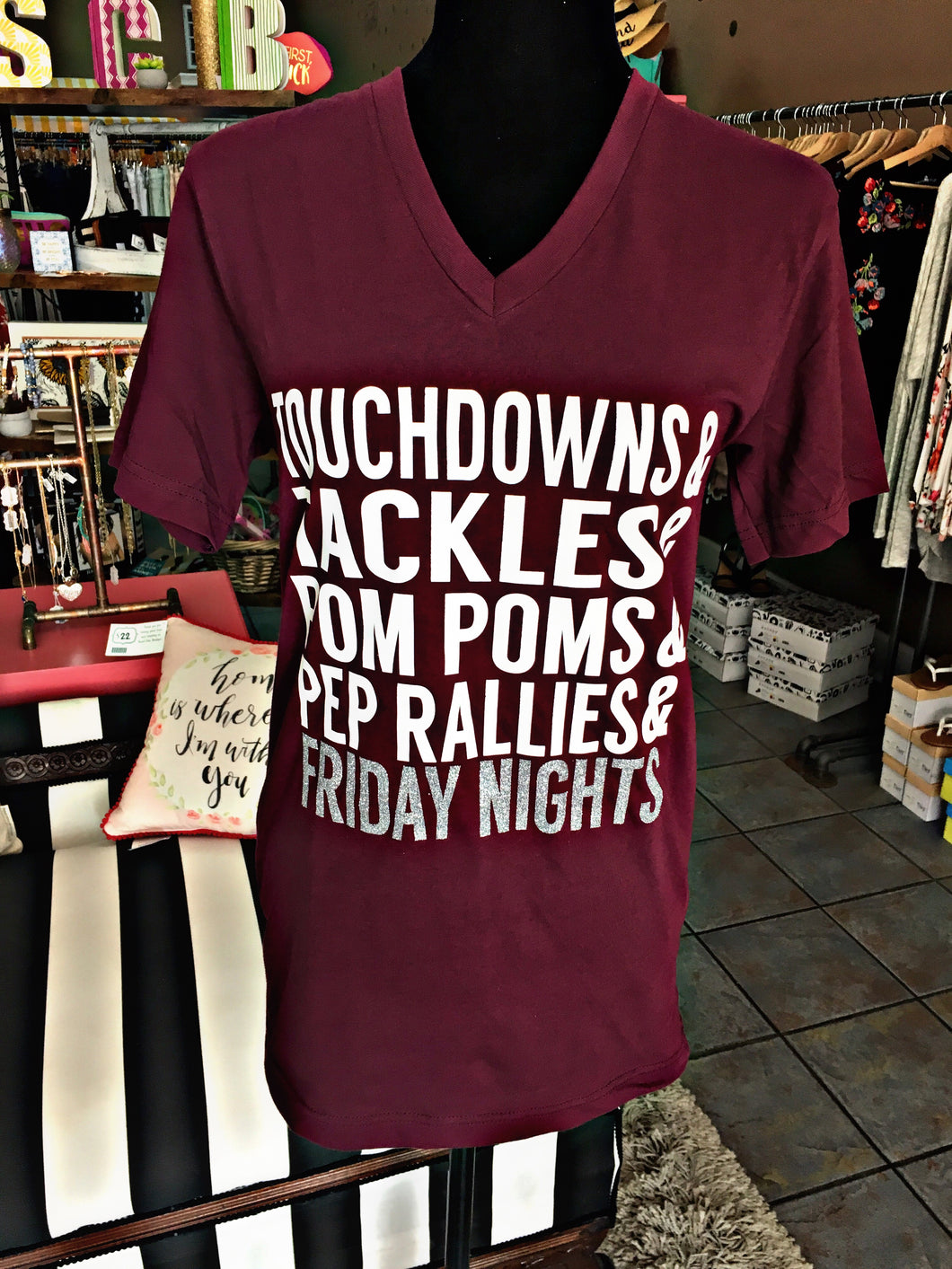 Maroon Touchdown Tee
