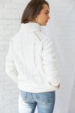 Ivory Chenille Cable Knit Sweater