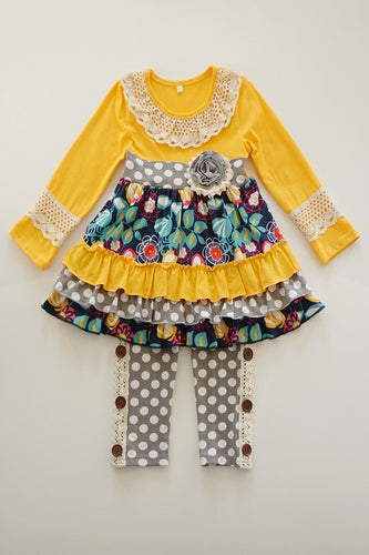 Mustard Ruffle Set