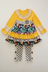 Mustard Ruffle Set