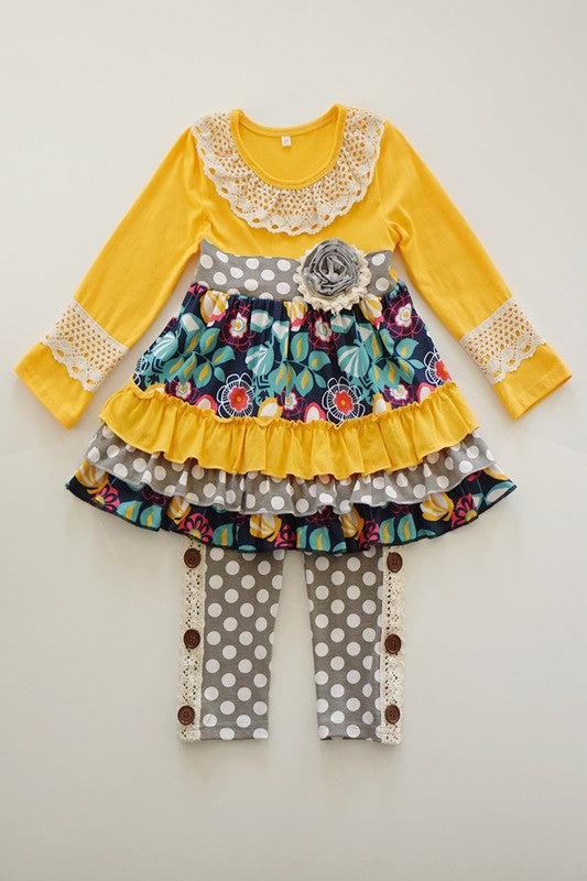 Mustard Ruffle Set