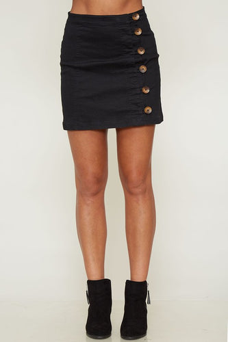 Black Button Skirt