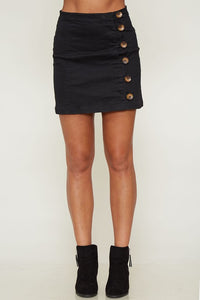 Black Button Skirt