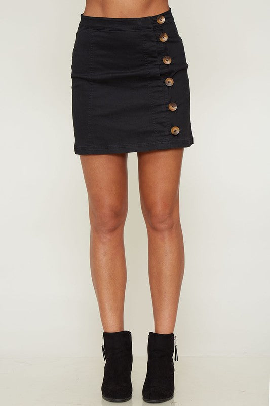 Black Button Skirt