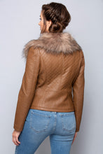 Camel Fur Leather Jacket